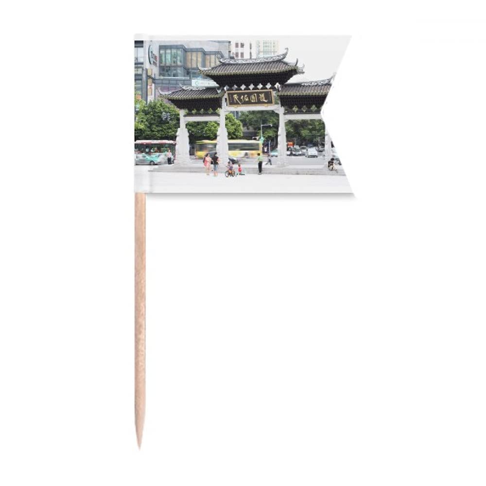 Photographie architecture chinoise gâteau, plaque fromage cure-dent DIYlab