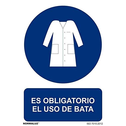 Señal Es Obligatorio El Uso De La Bata Con Tintas Uv | Aluminio 0'5 Mm - 300 X 400 Mm En Oferta Normaluz Rd21952 - Señal Es Obligatorio El Uso De Bata Aluminio 0,5Mm 30X40 Cm Con Cte, Ripci