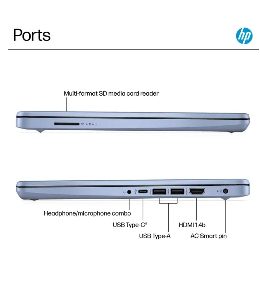 Image of HP 2025 Student Business Laptop, Intel Processor N150(up to 3.6 GHz), 14 Inch LED Screen,16G RAM, 128GB Storange,1 Year Office 365, Windows 11 Home,Sky Blue w /YYY Accessories