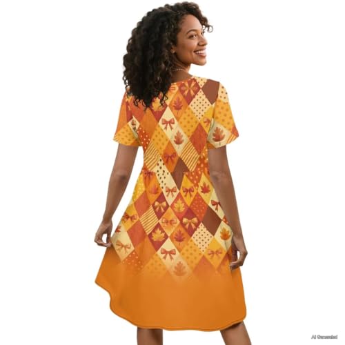 Image of Women's Summer Dresses Short Sleeve Formal Dresses with Pockets | Lightweight Quick‑Dry Soft Comfortable 2026 Fashion Dresses Loose Plus‑Size High‑Waisted