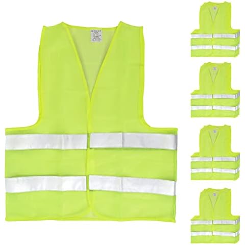 Bright Construction Vests Yellow Safety Reflector Vests bulk, 10 Pack or 20 Pack Available, Construction, Safety, Road Crew, Yellow B - 20 Pack, Medium Cover