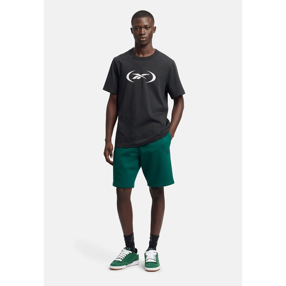Reebok Identity SMALL Logo Fleece Short, Collegiate Green, M