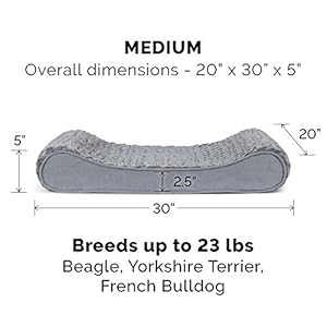   Furhaven-Orthopedic-Dog-Bed-for-MediumSmall-Dogs-w-Removable-Washable-Cover-For-Dogs-Up-to-23-lbs-Ultra-Plush-Faux-Fur-Suede-Luxe-Lounger-Contour-Mattress-Gray-Medium