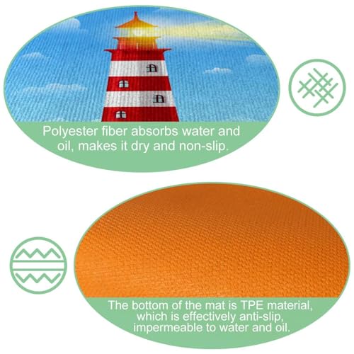 Tapete de cocina de 2 piezas antideslizante lavable y absorbente 6