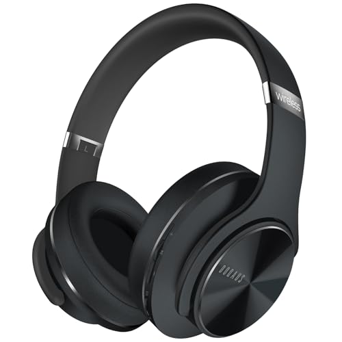 DOQAUS Słuchawki Wokółuszne Bluetooth, 90 Godzin 3 Trybami EQ,Stereo HiFi Składany Zestaw Słuchawki Mikrofonem,Miękkie Nauszniki do iPhone/Androida