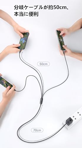 Image of Mcdodo 3 in 1 Rapid Charging Cable, 3.5 m (1.2 m), 3.5 A Rapid Charging, 3 Types of Simultaneous Charging, High Speed Data Transfer (Lightning Only), i-Phone Cable, USB-C Cable, Micro USB Cable,