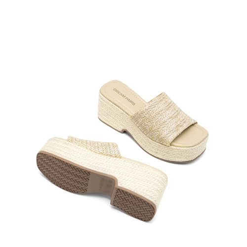 DREAM PAIRS Platform Espadrille Sandals for Women Wedges Slides Slip on Bohemia Sandals Flatform Open Toe Beach Sandals Dressy Outdoor Summer Shoes3
