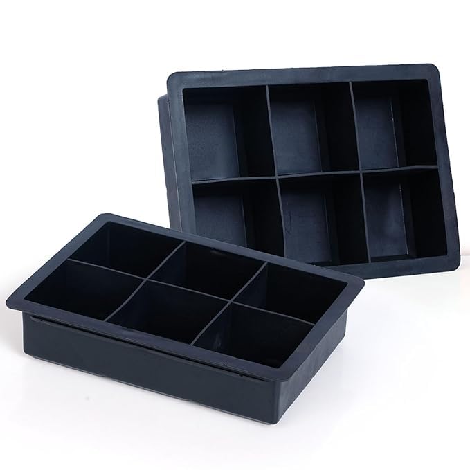 Image of Ice Cube Tray Flexible Multi-Compartment Freezer Tray Assorted Colours and Shapes (2 Pack 6 Big)