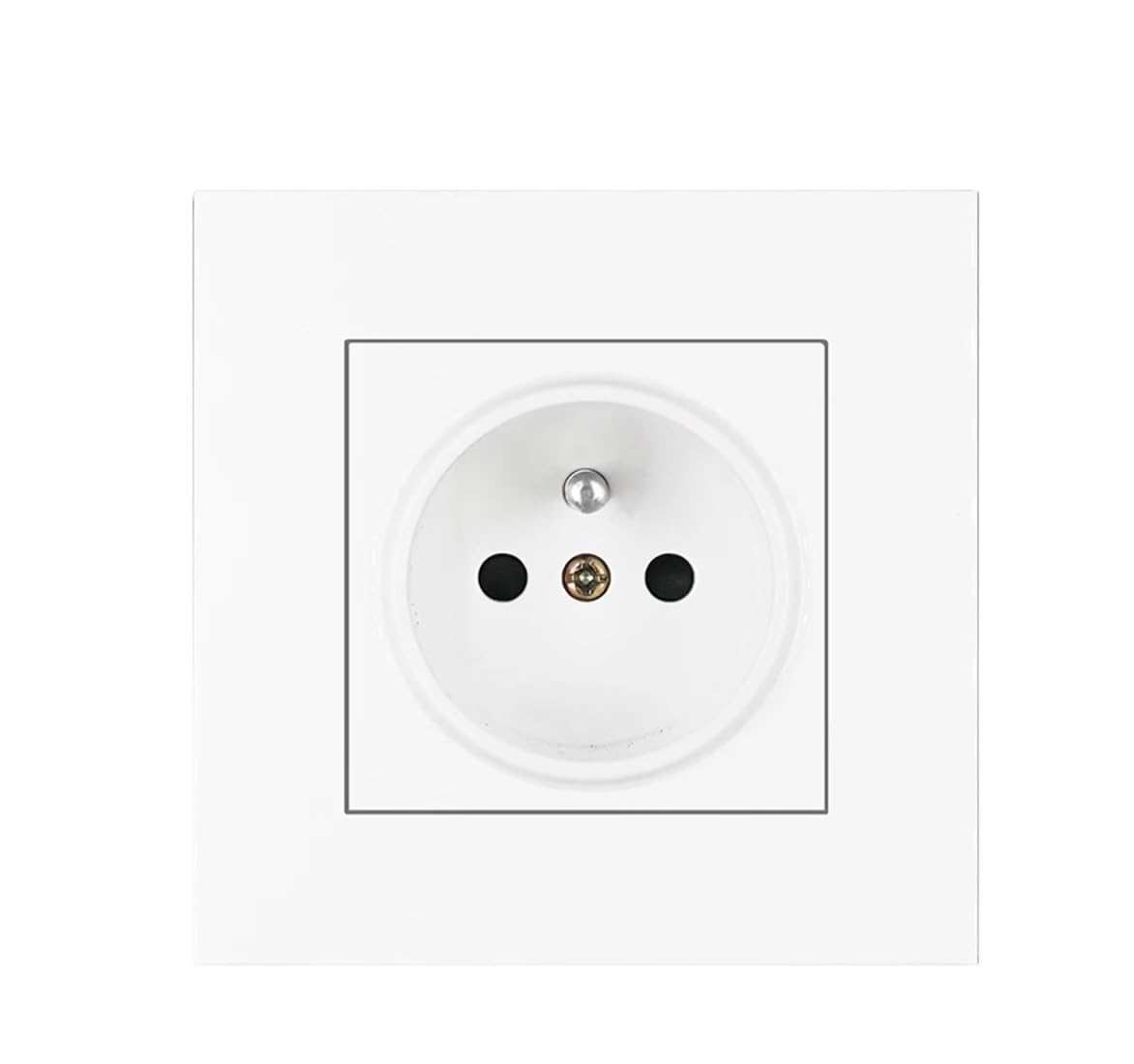 Wall White Panel Socket Power Plug Grounded 16A European EU AC110V~250V 86mm Round Hole French Standard Electrical Outlet
