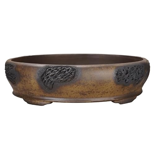 ADERFETBI Plant Pots Indoor Purple Clay Flower Pots Handmade Creative Oval Breathable Gardening Green Plant Bonsai