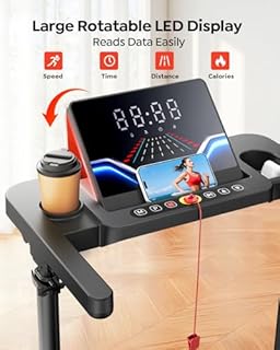 TOPUTURE Walking Pad with 10% Incline, Treadmills for Home/Office, Under Desk Treadmill with Adjustable Handle Bar, Portable Compact Treadmills with Silent Remote Control & App, Large LED Display