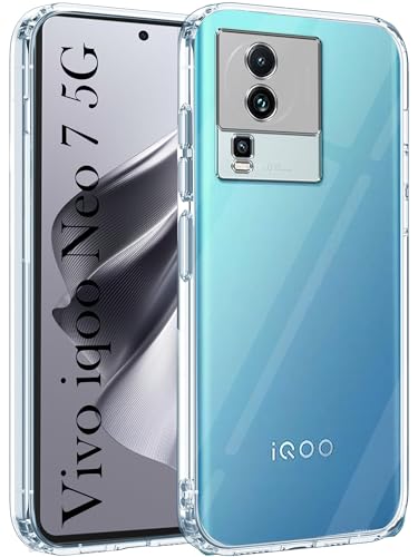 Image of Jkobi Back Cover for Vivo iQOO Neo 7 5G (Silicone Clear Shockproof Case with Camera Protection | Soft and Flexible | Transparent)