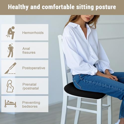 Donut Pillow for Bed Sores Tailbone Pain Relief Cushion, Cotton Butt Donut Cushion Breathable for Hemorrhoid, Pregnancy, Prostate and Surgery, Sitting Pressure Relief for Home, Office, Car