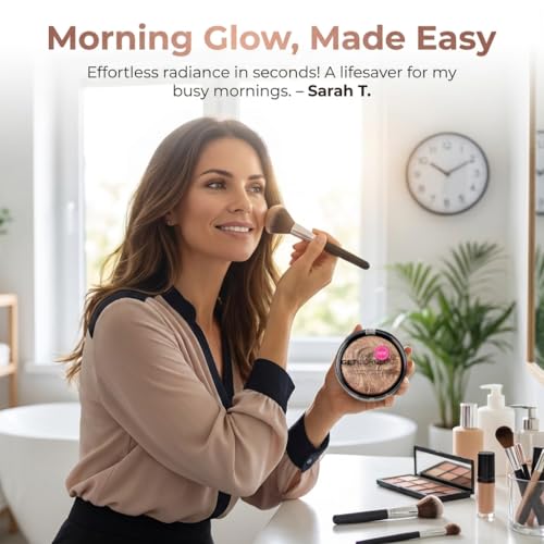 2x 12g Get Gorgeous Bronzing Highlighting Powder, Your Perfect Bronzer-Highlighter for a Sun-Kissed Effect, Compatible with Technic Applicators and Brushes – Bundled by Smart Cutie - Image 6
