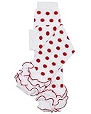 juDanzy Christmas and Halloween baby and toddler Leg Warmers for Girls and Boys (Newborn, White With Red Dots)