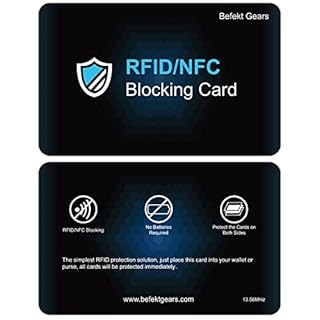 Befekt Gears Carta di Blocco Protezione RFID Protection Card, 2 Pezzi Carte Anti RFID/NFC, Protezione Contactless per Carte di Credito, Documenti di Identità, Passaporto etc.
