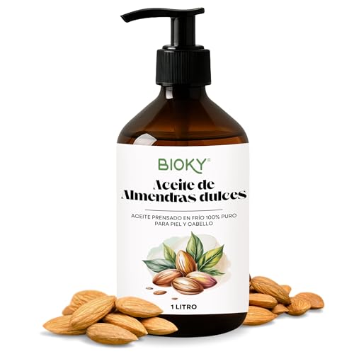 Aceite de Almendras Dulces Puro 1 Litro - Hidratante Natural para Cuerpo, Piel y Cabello - Aceite Profesional de Masaje - Antiestrías Embarazo - Prensado en Frío, con Vitamina E y A - imagen 8