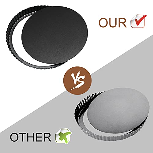 Foto von Sinnsally Quicheform,28cm Tarteform mit Hebeboden,Tarte Form Antihaftbeschichtete Quiche Tortenboden Obstkuchenform Tortenbodenform Obstbodenform Tortenform Torte Tart Pan Tortenpfannen Quichepfanne