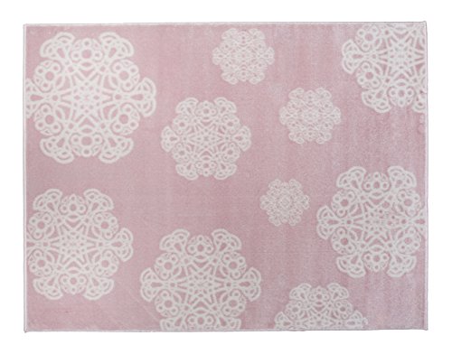 Aratextil Mandala Kinderteppich, Acryl, Pink, 120 x 160 cm