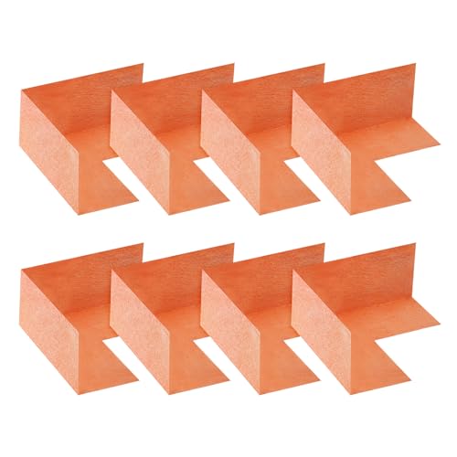 sourcing map 8pcs Inside Waterproofing Corner Shower Seamless Corner Cover, Polyethylene Seamless Corner for Bathtub and Steam Room, Orange (Inside)