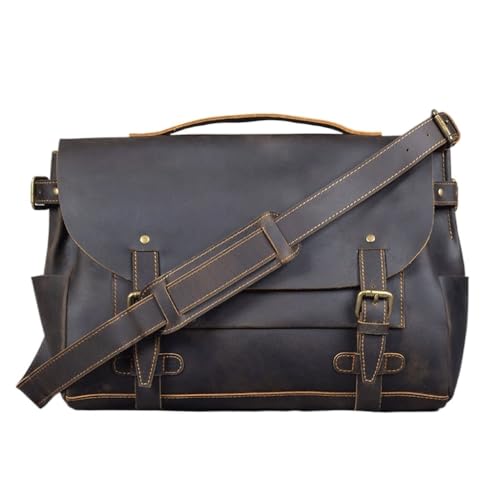 Top Layer Cowhide Messenger Bag Single Shoulder Crossbody Bag Retro Laptop Bag