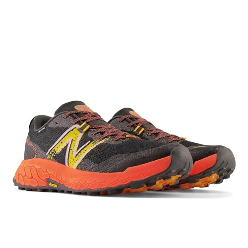 New Balance Herren Fresh Foam X Hierro V7 Straßen-Laufschuh, Blacktop/Neon Libelle/Hot Marigold, 40 EU