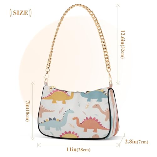 Shoulder Bag for Women Cute Dinosaurs Tote Handbag Crossbody Bag with Zipper Closure3