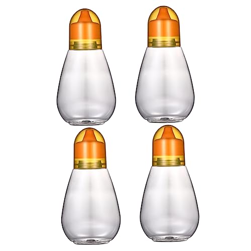 FUNOMOCYA 4pcs Honey Bottle Honey Storage Jar Vinegar Container Clear Honey Jar Empty Honey Containers Jam Bottle Terrarium Tank Honey Bear Bottle Condiment Dispenser Bottles re-usable