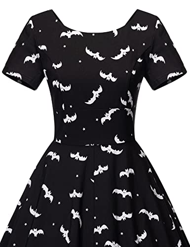 Image of GownTown Women's 1950s Vintage Dresses Short Sleeves Cocktail Stretchy Party Dresses with Pocket