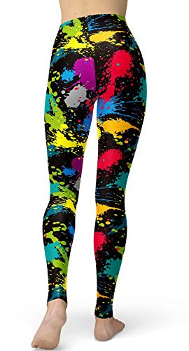 Image of sissycos Women's 80s Leggings Neon Artistic Splash Printed Pants
