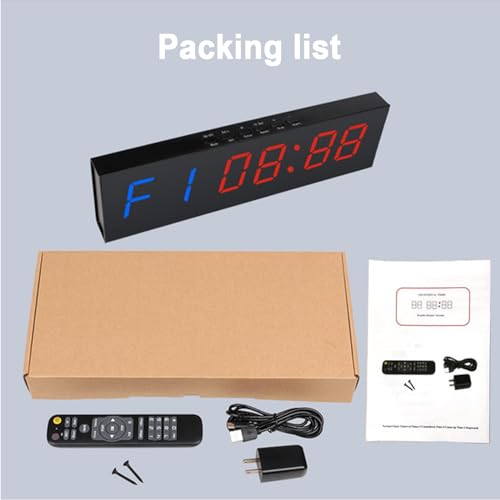 Cronómetro portátil para gimnasio, reloj LED para entrenamiento con cuenta regresiva/ascendente, accesorios para gimnasio en casa, pantalla digital ultraclara, múltiples modos con control remoto miniatura 6