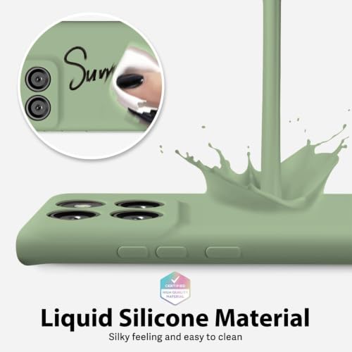 Image of DIZORO Microfiber Candy Case for Motorola Moto Edge 70 5G Smooth Touch Cushion Liquid Soft Silicone Gel Phone Cases Non-Slip Full Body Protective Back Cover - Matcha