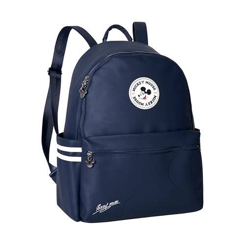 Bolsa Mochila Grande Mickey Mouse Disney Semax com Compartimento para Notebook (Azul)