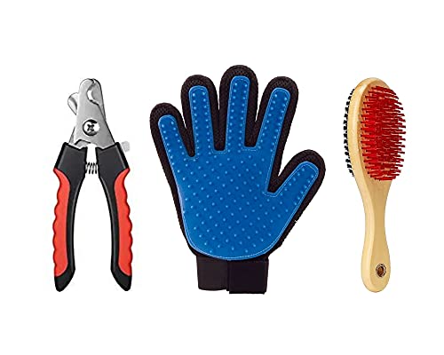 PawCloud Dog Grooming Combo, Wooden Dog Brush Large, Dog Deshedding Glove & Nail Cutter (B07FB1QWS4) Amazon Price History, Amazon Price Tracker
