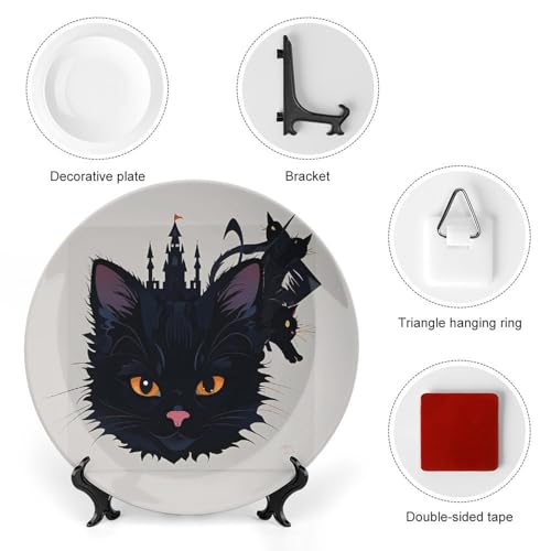 Plato decorativo de porcelana Abstract Kitty 6 pulgadas miniatura 3
