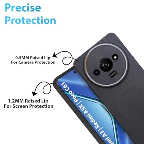 Image of LIRAMARK Rugged Carbon Fibre TPU Armor Silicone Back Cover Case for Mi Redmi A3 | Redmi A3X | Poco C61