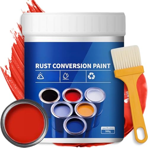 Generico Weatherproof Rust Converter Paint for Metal,2 in 1 Rust Conversion Paint,Rusts Remover with Brush,Water-Based Metallic Agent for Automotive Steel Tile Renovation