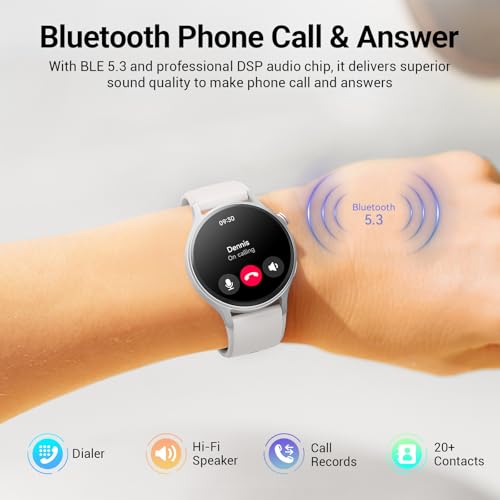 Image of Fitpolo Smart Watch for Men Women,1.3 inch AMOLED Touchscreen Fitness Tracker, Make /Answer Calls, Heart Rate SpO2 Monitor, 3ATM Waterproof, Sleep & Activity Tracking Smartwatch for Android Phones iPhone