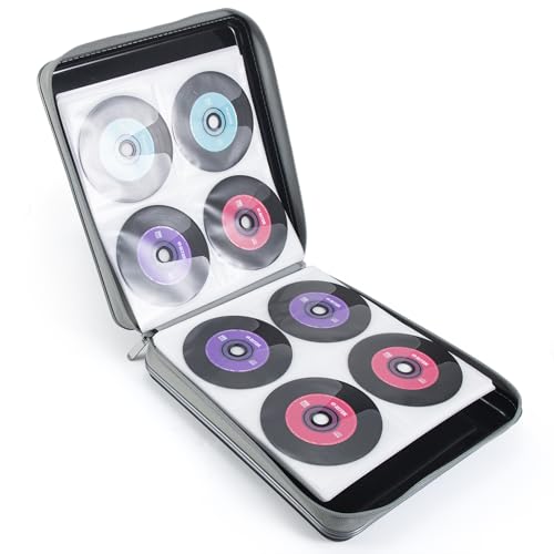 alavisxf xx CD Case, 224 Capacity Hard Plastic CD DVD Case Holder, Portable Large Capacity Disc Storage Organizer Holder for Car, Home, Travel (Black, 224 Capacity)