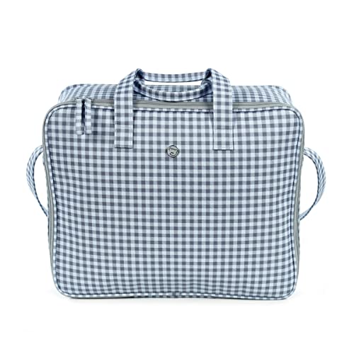 Pasito a pasito. Maleta de Clínica Together. Bolsa de Maternidad Útil para Llevar al Hospital o Clínica. Organizador Fabricado en Polipiel. Color Azul/Gris