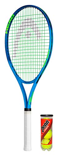 HEAD Ti.Conquest Nano Titanium - Raqueta de tenis con funda protectora y 3 pelotas de tenis, tamaño de agarre L4