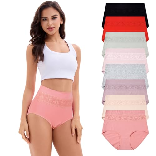 Cotton Underwear for Women Tummy Control High Waisted Women's Panties Beautiful Postpartum Underwear Briefs Plus Size Calzones Para Mujer Fashion Clothes(M Assorted,L)