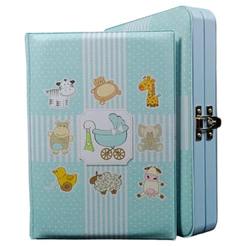 �lbum Menino Animais Para 100 Fotos 15x21 Animais Azul