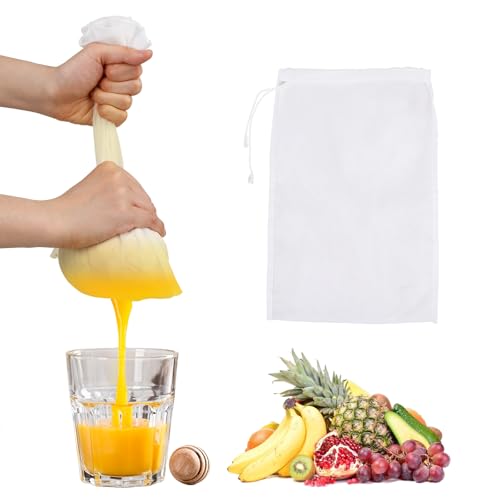 6 Pack Nut Milk Bag Reusable Nylon Cheese Cloth Bag for Straining Washable Nut Bag Strainer 12×8 In Fine Mesh Bag Strainer for Straining Fruit Juice Coffee Tea Yogurt Cheese Tofu Cold Brew Filter Bag