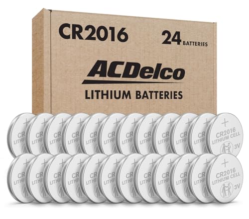 ACDelco 24-Count CR2016 Batteries, Lithium 3V Coin Cell Button Battery Pack for Watch and Small Electronics, 5 Year Shelf Life