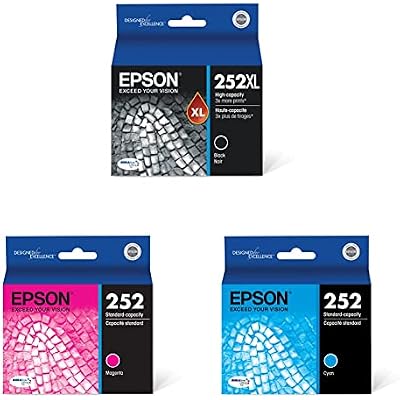 Epson T252 DURABrite Ultra T252 DURABrite Ultra Ink Standard Capacity Magenta Cartridge (T252320-S) for Select Workforce Printers T252 DURABrite Ultra Ink Standard Capacity