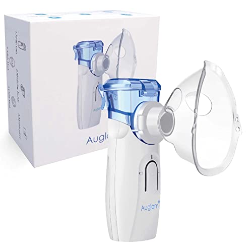 Ultrasonic Portable Nebulizer, USB Rechargeable Portable Nebulizer with Mouthpiece, Nebulizer Machine for Adults & Kids with Auto Clean, Travel, Home, Daily use
