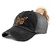 Womens Ponytail Cap Monarch Butterfly Embroidery Cotton Messy Bun Distressed Trucker Hats Strap Closure Black Design Only