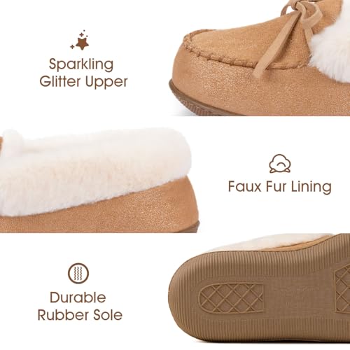 RockDove Women's Caroline Glittered Moccasin Slipper3