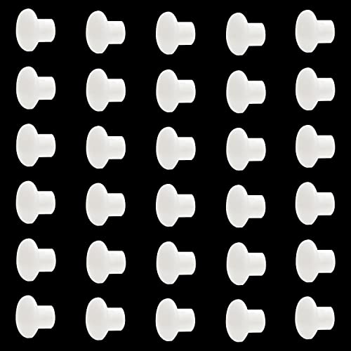 Image of MroMax 30Pcs Screw Cap Cover 3 /16inch Bottom Dia Fit for 4.5-5mm Diameter Hole Plastic Tube Cover Shelf Peg Hole Plugs for Cupboard Bookshelf Shelf Closet Cabinet Bracket Furniture White Tone